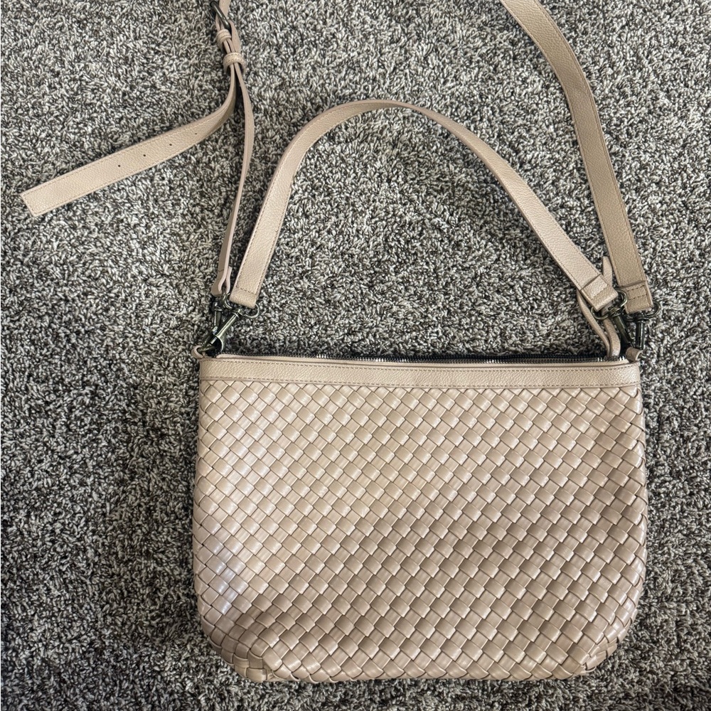 Sonoma Beige Woven Shoulder Bag